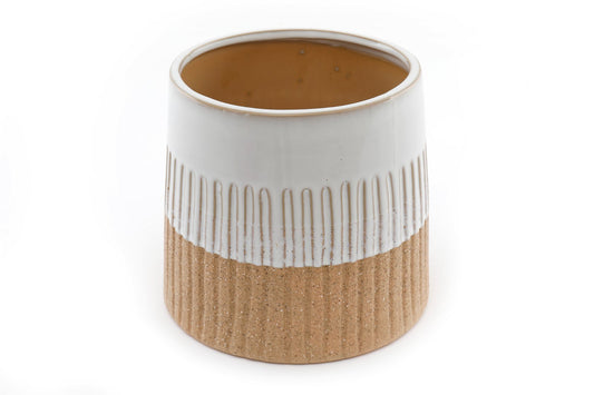 Two-tone Textured Ceramic Planter